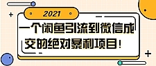 一个闲鱼引流到微信成交的绝对暴利项目！【视频教程】