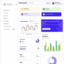 项目管理网站后台仪表板HTML5模板
